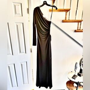 Halston Elegant One-Shoulder with large key hole. High low dress. NWOT